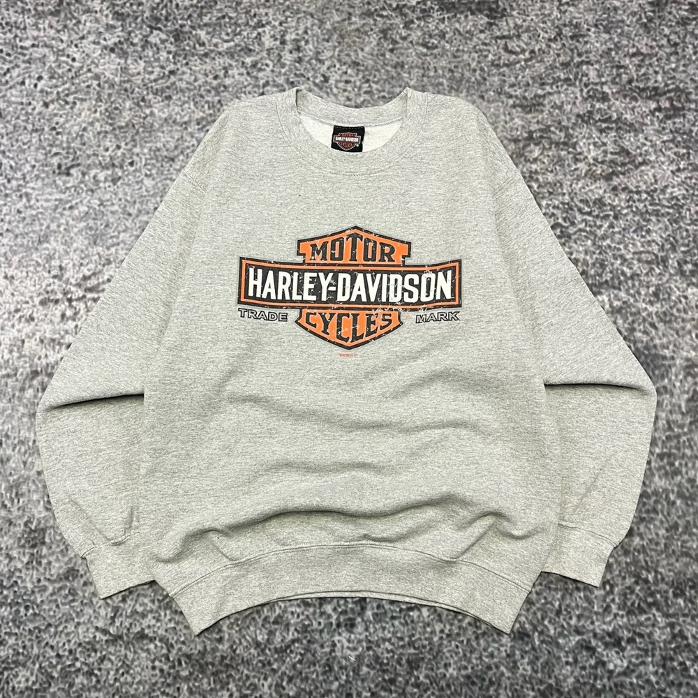 Harley Davidson Crewneck Sweatshirt Mens Small gray Biker Logo Graphic - Picture 1 of 11